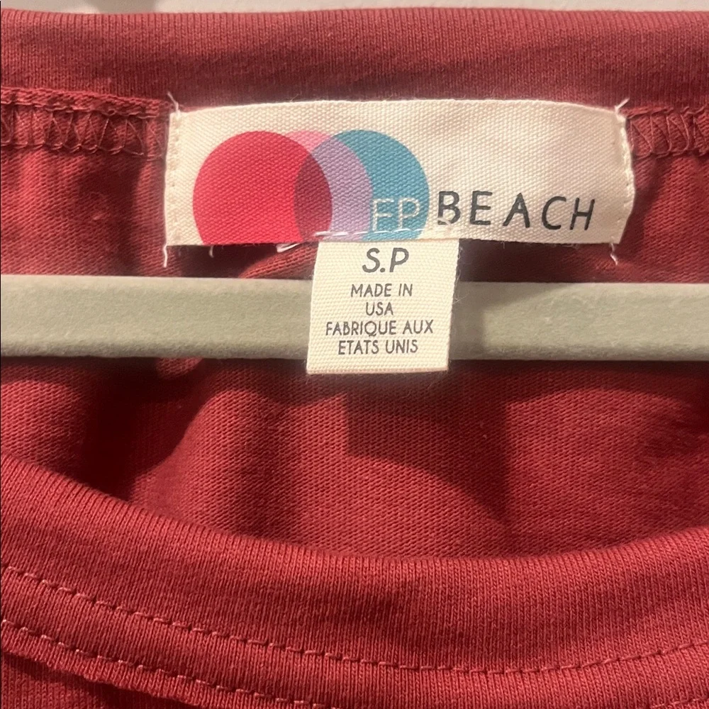 FREE PEOPLE FP Beach‎ Pullover Long Sleeve Rust Oversized Top size small NWOT